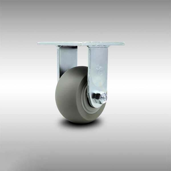 4 Inch SS Thermoplastic Rubber Wheel Rigid Caster with Roller Bearing SCC